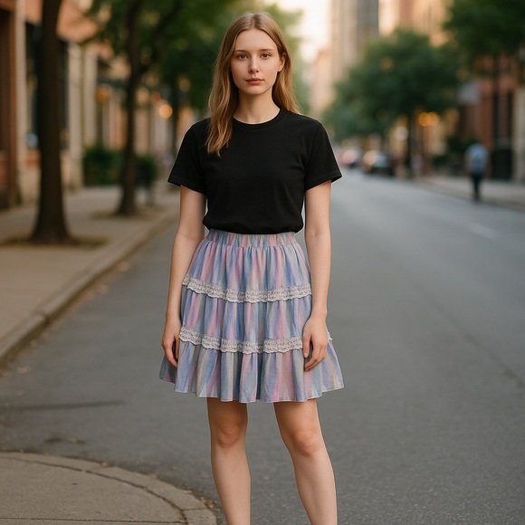 Vintage Carousel Original 50's-60's Ruffle Circle Skirt - Picture 1 of 13